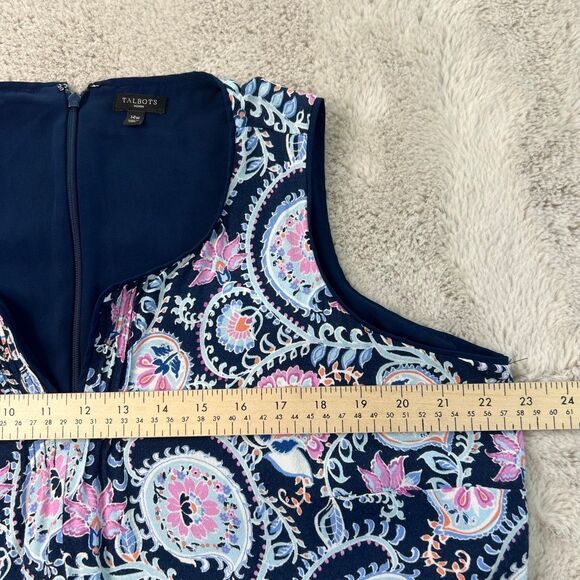 Talbots Womens Dress 14W Paisley Floral Maxi Dress Sleeveless Beach Boho Vneck - Picture 8 of 11